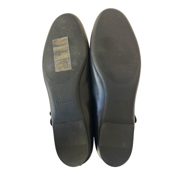 Everlane The Day Mary Jane Buckle Ballet Flat Black Leather Almond Toe Size 9 - Picture 6 of 11